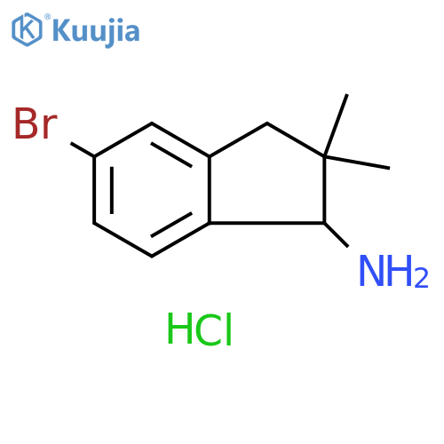 1H-Inden-1-amine, 5-bromo-2,3-dihydro-2,2-dimethyl-, hydrochloride (1:1) structure