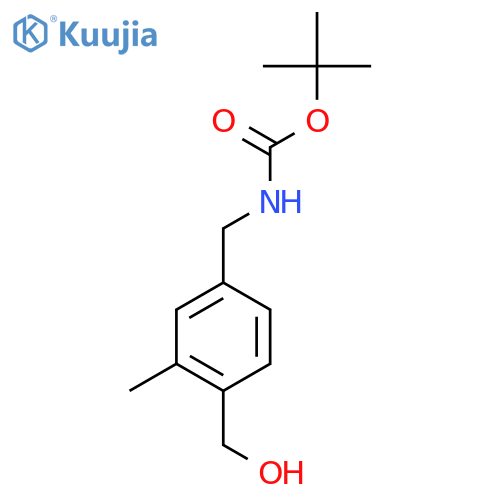 tert-butyl N-{[4-(hydroxymethyl)-3-methylphenyl]methyl}carbamate structure