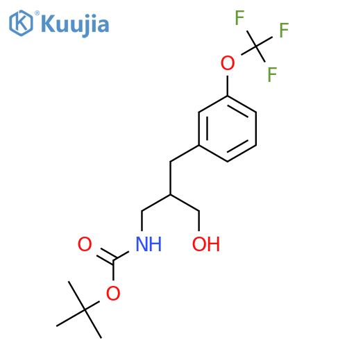 tert-butyl N-(3-hydroxy-2-{[3-(trifluoromethoxy)phenyl]methyl}propyl)carbamate structure
