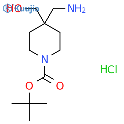 Tert-butyl 4-(aminomethyl)-4-(hydroxymethyl)piperidine-1-carboxylate;hydrochloride structure