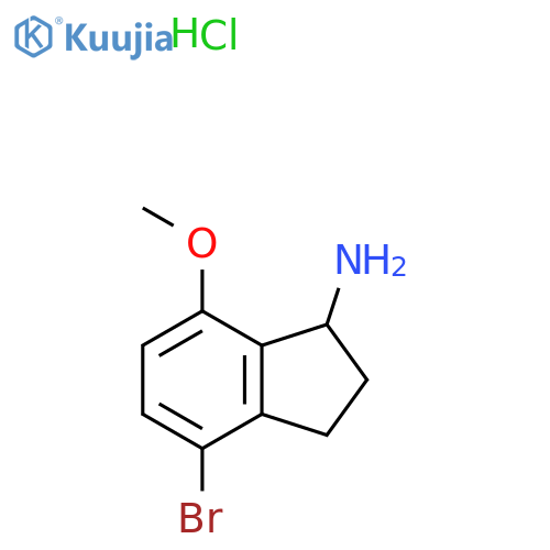 4-Bromo-7-methoxy-2,3-dihydro-1H-inden-1-amine hydrochloride structure