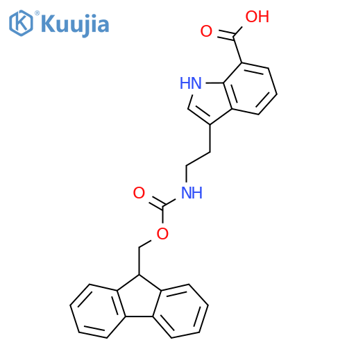 3-[2-({[(9H-fluoren-9-yl)methoxy]carbonyl}amino)ethyl]-1H-indole-7-carboxylic acid structure