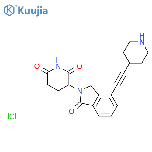 3-[3-Oxo-7-(2-piperidin-4-ylethynyl)-1H-isoindol-2-yl]piperidine-2,6-dione;hydrochloride structure