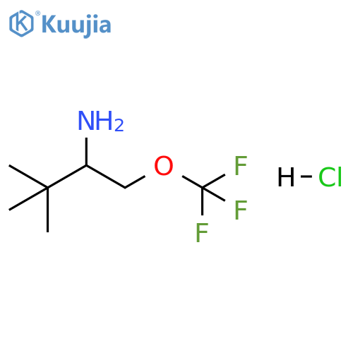 2-Butanamine, 3,3-dimethyl-1-(trifluoromethoxy)-, hydrochloride (1:1) structure
