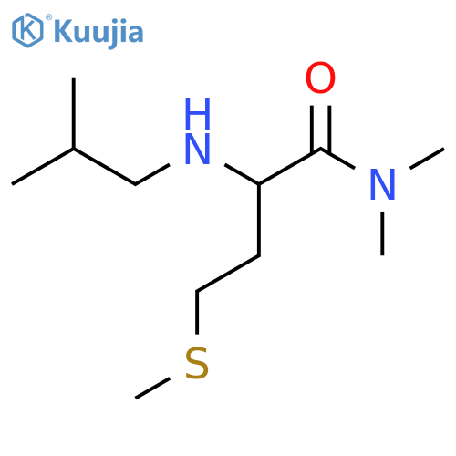 N,N-dimethyl-2-[(2-methylpropyl)amino]-4-(methylsulfanyl)butanamide structure