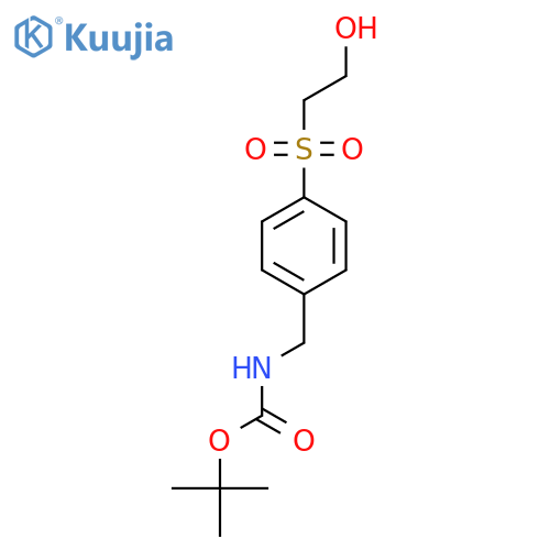 tert-butyl N-{[4-(2-hydroxyethanesulfonyl)phenyl]methyl}carbamate structure