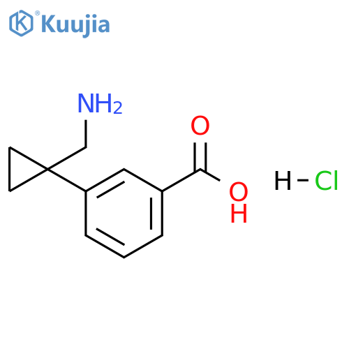 Benzoic acid, 3-[1-(aminomethyl)cyclopropyl]-, hydrochloride (1:1) structure