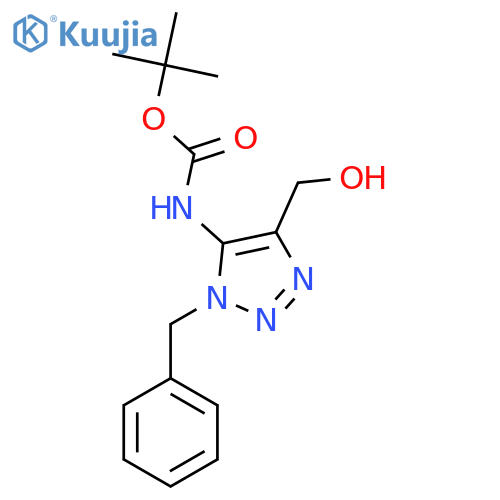tert-butyl N-[1-benzyl-4-(hydroxymethyl)-1H-1,2,3-triazol-5-yl]carbamate structure