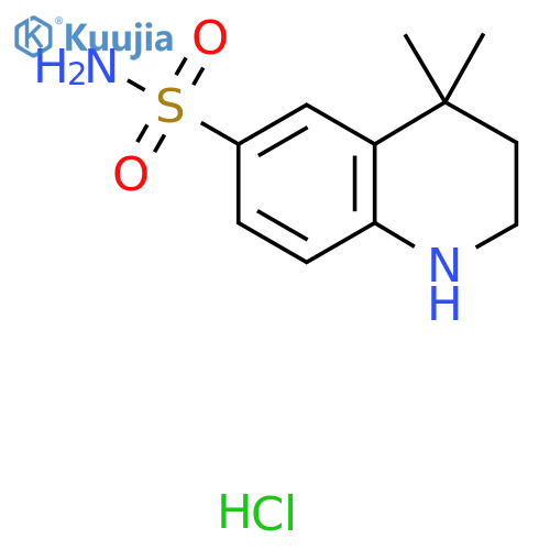 4,4-Dimethyl-2,3-dihydro-1H-quinoline-6-sulfonamide;hydrochloride structure