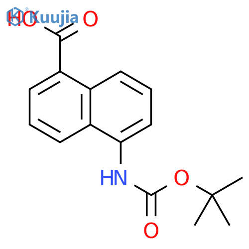 5-[[(1,1-Dimethylethoxy)carbonyl]amino]-1-naphthalenecarboxylic acid structure