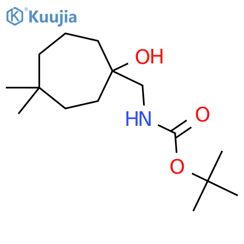 tert-butyl N-[(1-hydroxy-4,4-dimethylcycloheptyl)methyl]carbamate structure