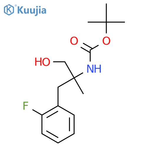 tert-butyl N-{2-[(2-fluorophenyl)methyl]-1-hydroxypropan-2-yl}carbamate structure