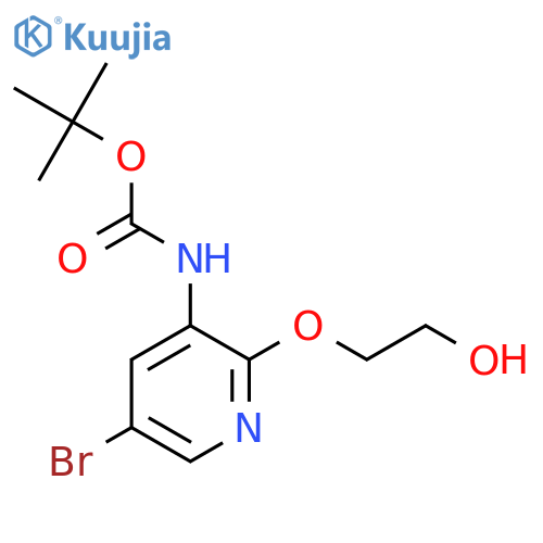 tert-butyl N-[5-bromo-2-(2-hydroxyethoxy)pyridin-3-yl]carbamate structure