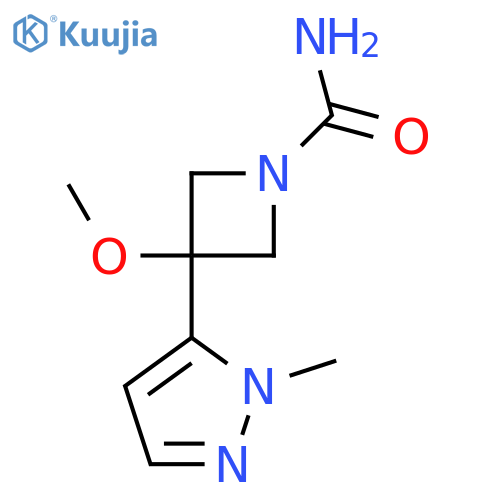 3-Methoxy-3-(2-methylpyrazol-3-yl)azetidine-1-carboxamide structure