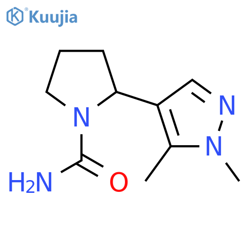 2-(1,5-Dimethylpyrazol-4-yl)pyrrolidine-1-carboxamide structure