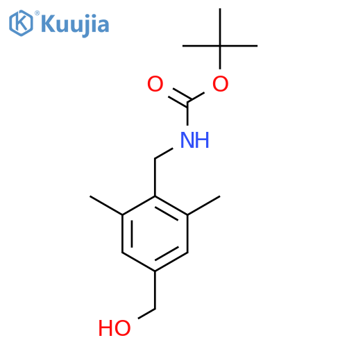 tert-butyl N-{[4-(hydroxymethyl)-2,6-dimethylphenyl]methyl}carbamate structure
