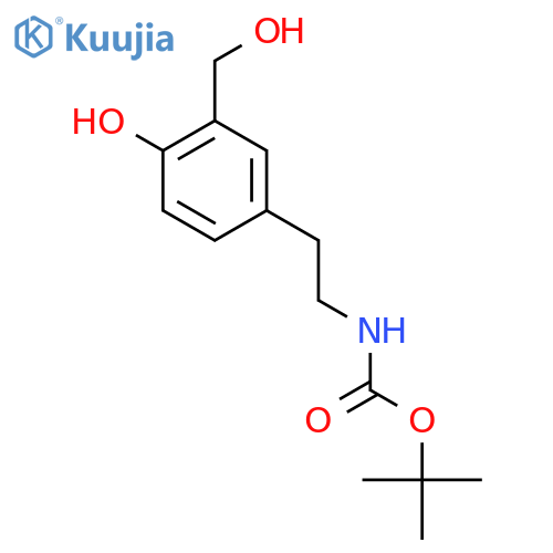 tert-butyl N-{2-[4-hydroxy-3-(hydroxymethyl)phenyl]ethyl}carbamate structure