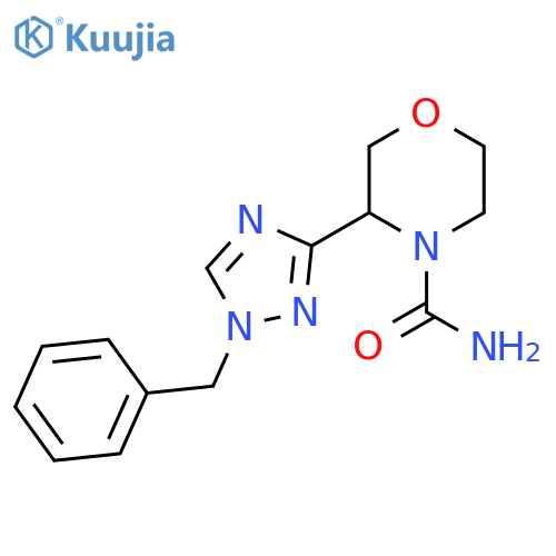 3-(1-benzyl-1H-1,2,4-triazol-3-yl)morpholine-4-carboxamide structure