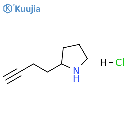 Pyrrolidine, 2-(3-butyn-1-yl)-, hydrochloride (1:1) structure