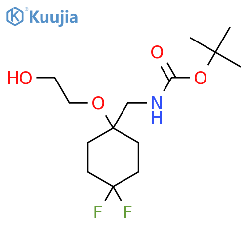 tert-butyl N-{[4,4-difluoro-1-(2-hydroxyethoxy)cyclohexyl]methyl}carbamate structure