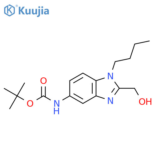 tert-butyl N-[1-butyl-2-(hydroxymethyl)-1H-1,3-benzodiazol-5-yl]carbamate structure