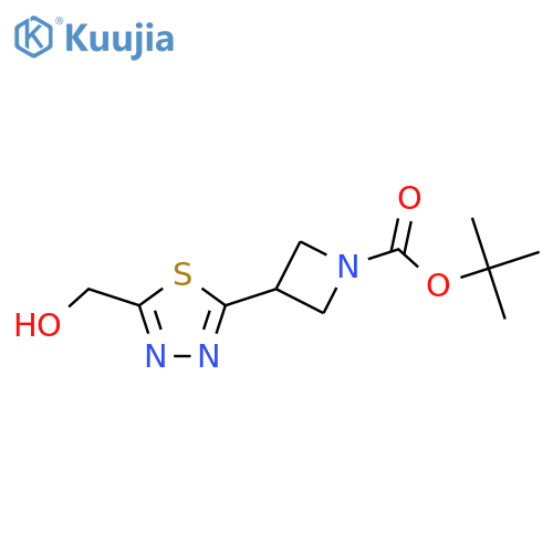Tert-butyl 3-[5-(hydroxymethyl)-1,3,4-thiadiazol-2-yl]azetidine-1-carboxylate structure