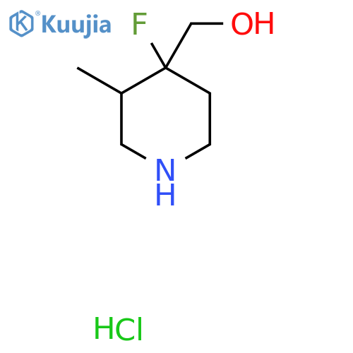 (4-Fluoro-3-methylpiperidin-4-yl)methanol;hydrochloride structure