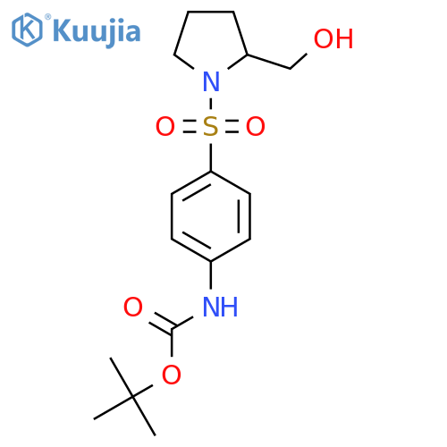 tert-butyl N-(4-{[2-(hydroxymethyl)pyrrolidin-1-yl]sulfonyl}phenyl)carbamate structure