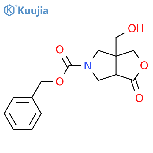 Benzyl 6a-(hydroxymethyl)-3-oxo-1,3a,4,6-tetrahydrofuro[3,4-c]pyrrole-5-carboxylate structure
