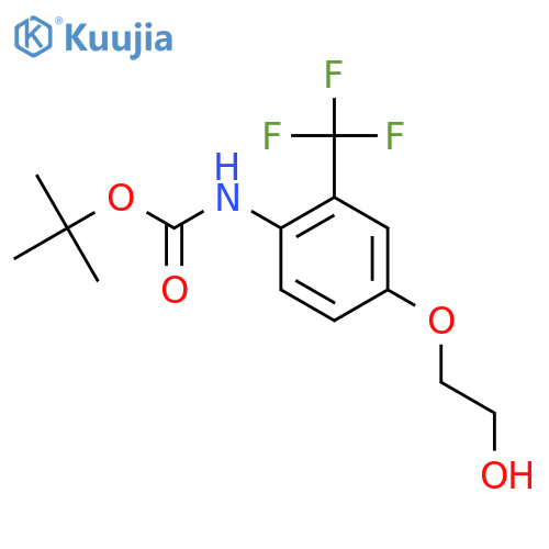 tert-butyl N-[4-(2-hydroxyethoxy)-2-(trifluoromethyl)phenyl]carbamate structure
