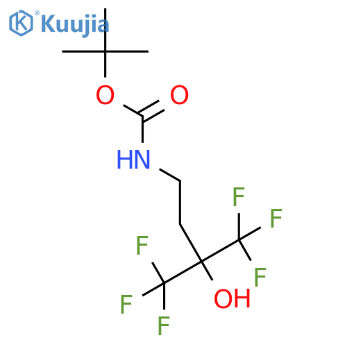 tert-butyl N-[4,4,4-trifluoro-3-hydroxy-3-(trifluoromethyl)butyl]carbamate structure