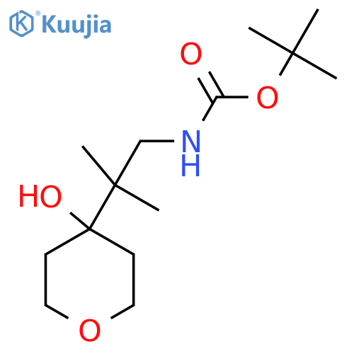 tert-butyl N-[2-(4-hydroxyoxan-4-yl)-2-methylpropyl]carbamate structure