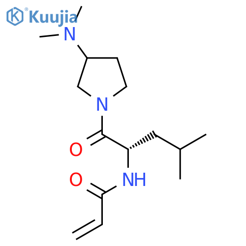 N-(2S)-1-3-(dimethylamino)pyrrolidin-1-yl-4-methyl-1-oxopentan-2-ylprop-2-enamide structure