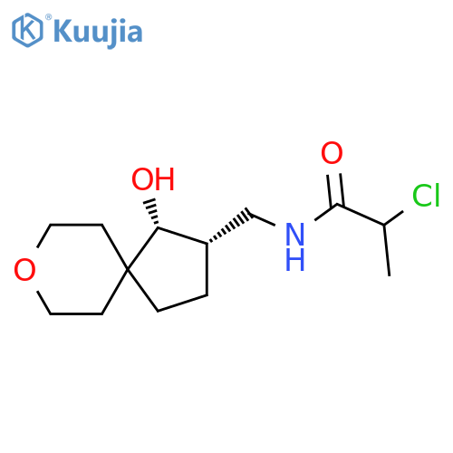 2-Chloro-N-[[(3S,4R)-4-hydroxy-8-oxaspiro[4.5]decan-3-yl]methyl]propanamide structure