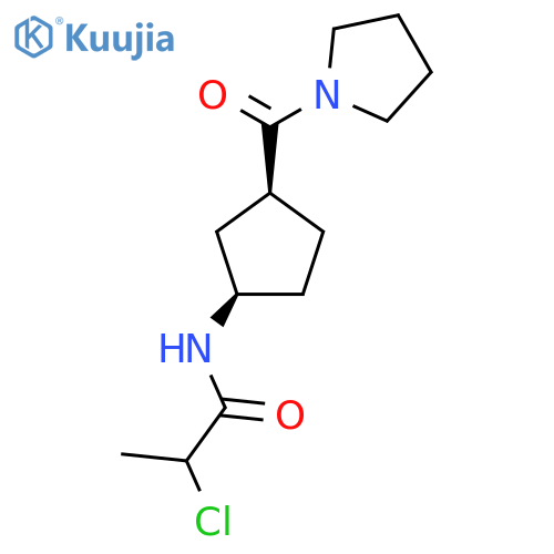 2-Chloro-N-[(1R,3S)-3-(pyrrolidine-1-carbonyl)cyclopentyl]propanamide structure
