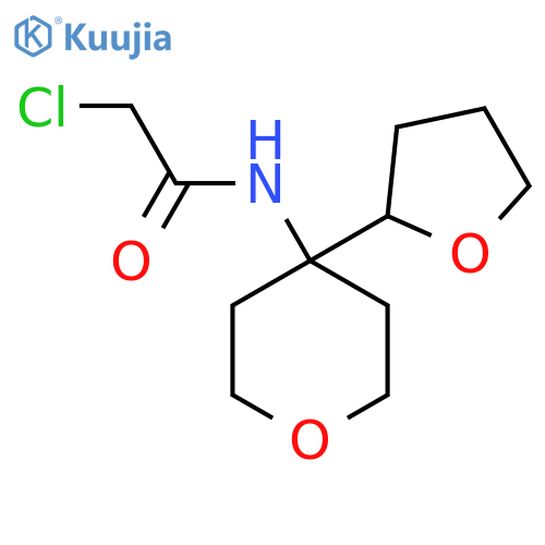 2-chloro-N-4-(oxolan-2-yl)oxan-4-ylacetamide structure