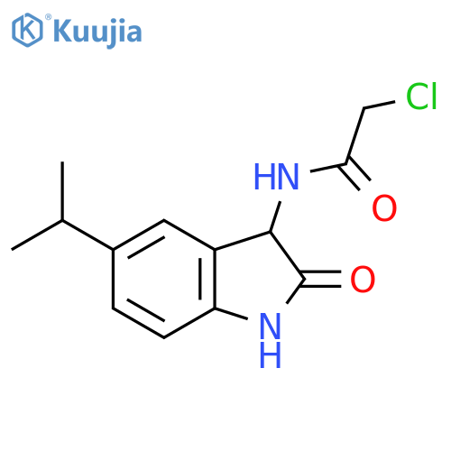 2-Chloro-N-(2-oxo-5-propan-2-yl-1,3-dihydroindol-3-yl)acetamide structure