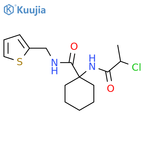1-(2-Chloropropanoylamino)-N-(thiophen-2-ylmethyl)cyclohexane-1-carboxamide structure
