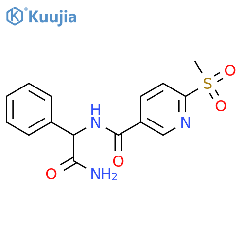 2-[(6-Methanesulfonylpyridin-3-yl)formamido]-2-phenylacetamide structure