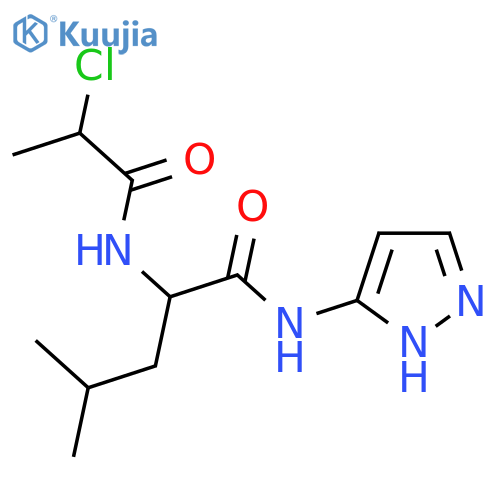 2-(2-Chloropropanoylamino)-4-methyl-N-(1H-pyrazol-5-yl)pentanamide structure