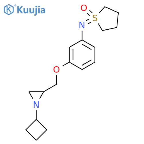 1-[3-[(1-Cyclobutylaziridin-2-yl)methoxy]phenyl]iminothiolane 1-oxide structure