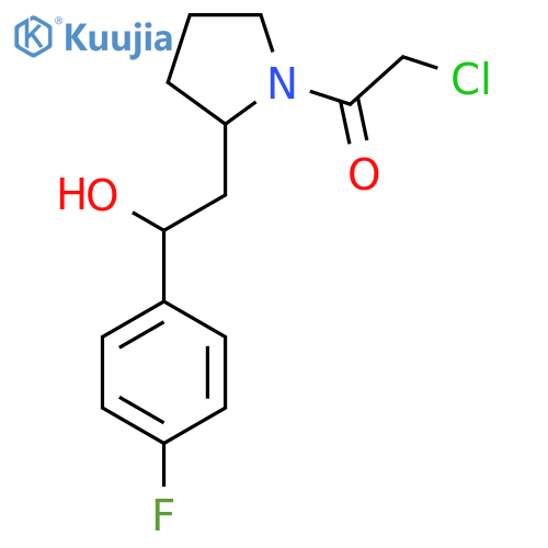2-chloro-1-{2-2-(4-fluorophenyl)-2-hydroxyethylpyrrolidin-1-yl}ethan-1-one structure