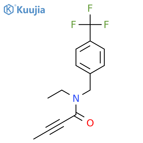 N-ethyl-N-{4-(trifluoromethyl)phenylmethyl}but-2-ynamide structure