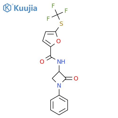 N-(2-oxo-1-phenylazetidin-3-yl)-5-[(trifluoromethyl)sulfanyl]furan-2-carboxamide structure
