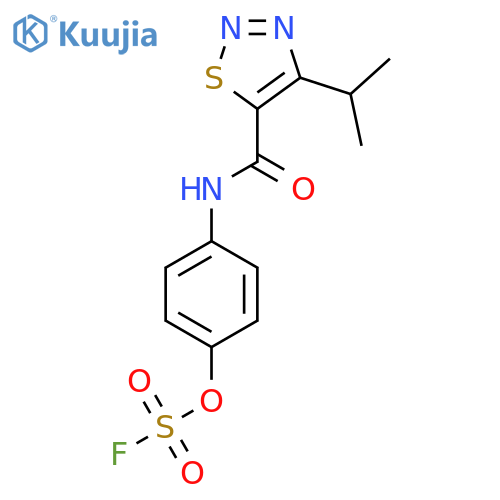 5-[(4-Fluorosulfonyloxyphenyl)carbamoyl]-4-propan-2-ylthiadiazole structure