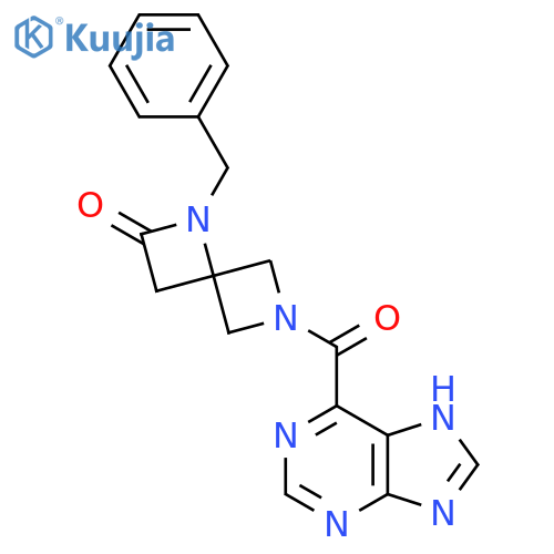 1-benzyl-6-(9H-purine-6-carbonyl)-1,6-diazaspiro3.3heptan-2-one structure