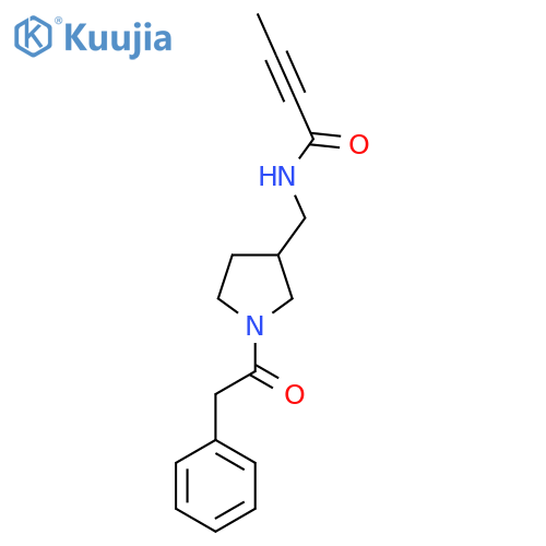 N-[[1-(2-Phenylacetyl)pyrrolidin-3-yl]methyl]but-2-ynamide structure