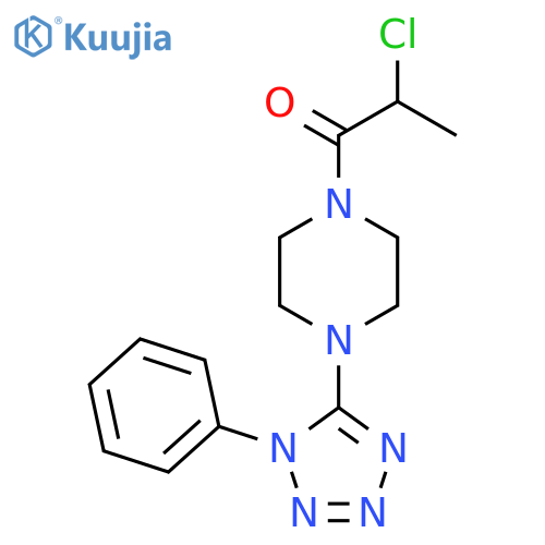 2-Chloro-1-[4-(1-phenyltetrazol-5-yl)piperazin-1-yl]propan-1-one structure