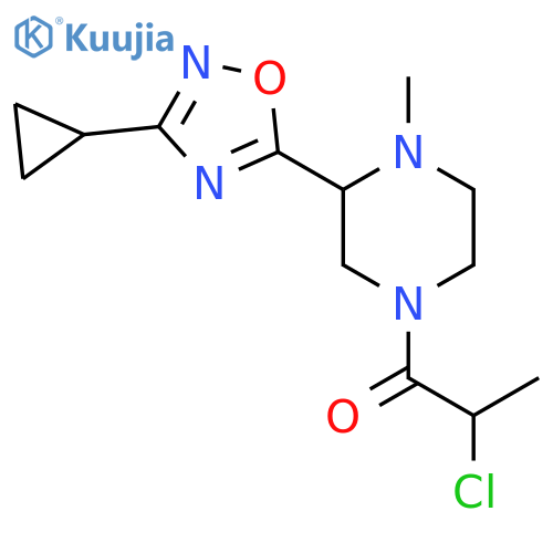 2-chloro-1-3-(3-cyclopropyl-1,2,4-oxadiazol-5-yl)-4-methylpiperazin-1-ylpropan-1-one structure