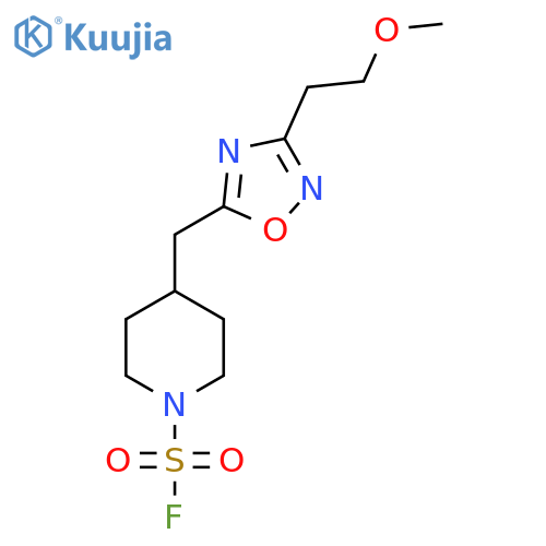 4-{[3-(2-Methoxyethyl)-1,2,4-oxadiazol-5-yl]methyl}piperidine-1-sulfonyl fluoride structure